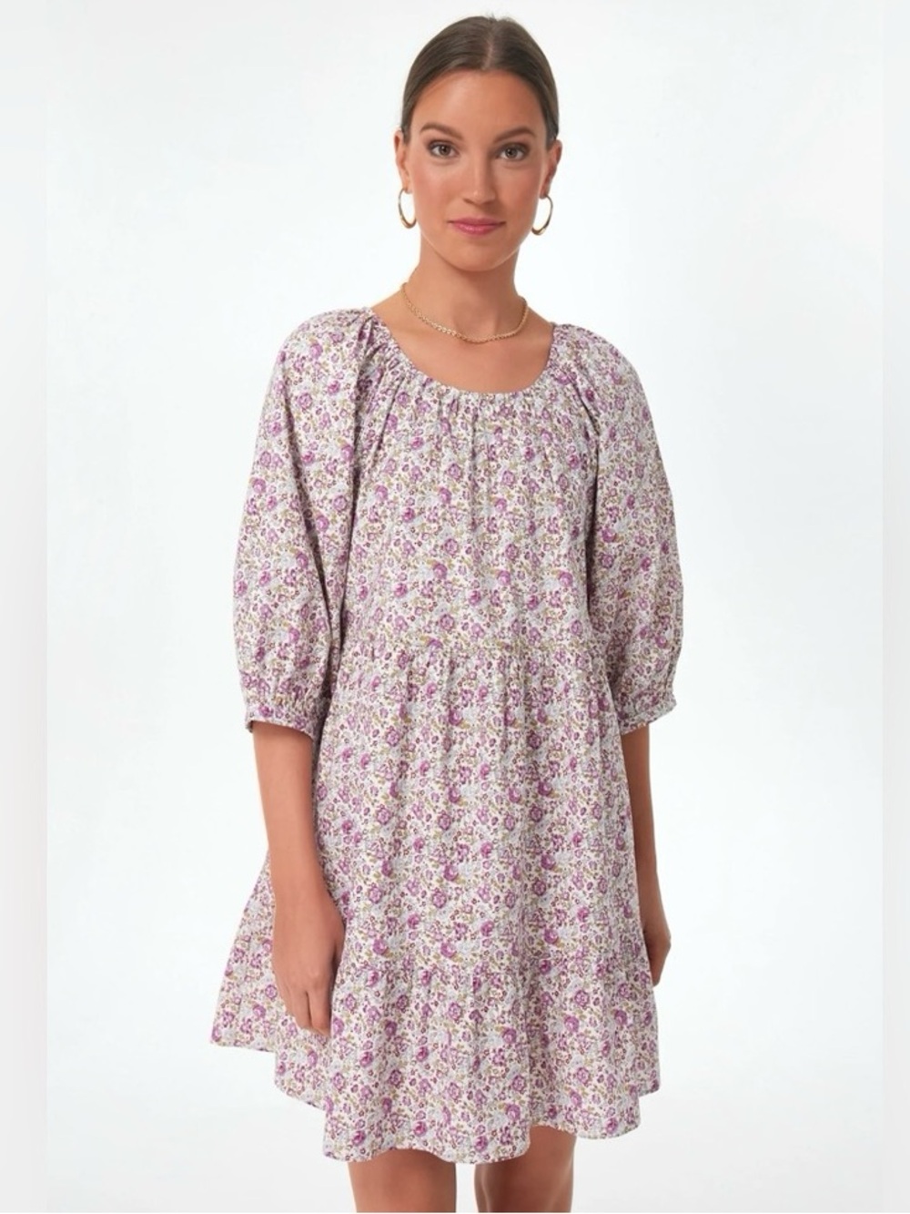 Hyacinth House Mini Dress Floral Huckleberry, Size XS Tuckernuck Flowers Roses